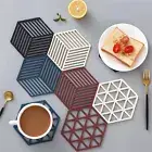 Multifuntion Silicone Trivet Mat ,Hot Pad Placemat Hexagon Heat Resistant SS