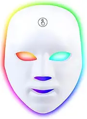 Red Light Therapy for Face LED Light Therapy Mask for Face 7+1 Colors LED Facial Skin Care Mask Rechargeable Light Mask with Adjustable Strap and USB for Home & Travel Use