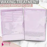 Waxing Client Record Card Lash PREMIUM Treatment Consultation A6