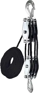 Rope Pulley Hoist – 2200LBS Breaking Strength Heavy Duty Block and Tackle | 50ft Rope, 1100LBS Load Capacity with 6:1 Lifting Power | Hoist for Warehouses, Construction, Animal Husbandry