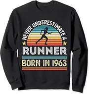 X.Style Runner Born in 1963 60th Birthday Runnings Sweatshirt ds1626