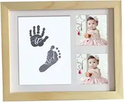 TOYANDONA Baby Photo Frame Handprint Footprint Kit Wooden Frame Safe Ink Pad Easy to Use Baby Shower