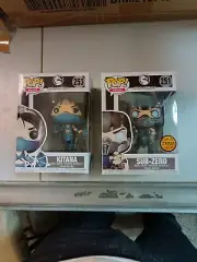 Funko pop Games! Bundle Kitana VAULTED#253,Sub Zero CHASE#251 w/protector