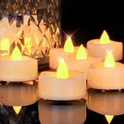 Fake Candles, 12Pack Timer Flameless Candles, LED Tea Lights Candles, Battery