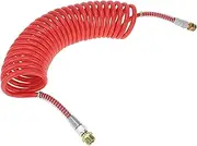 X AUTOHAUX 28.5 Circle Air Brake Hose Oil Cooler Coiled Short Tail Line Brake Coil Cable for Trucks Tractors Assembly with M22x1.5 NPT Fitting Red 28FT