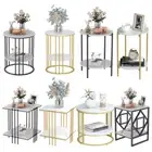 Nordic Marble Small Side Table Sofa Corner Iron Golden Black Small Coffee Table