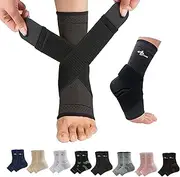 Foot Sleeve (Pair) with Compression Wrap, Ankle Brace For Arch, Ankle Support, Football, Basketball, Volleyball, Running, For Sprained Foot, Tendonitis, Plantar Fasciitis