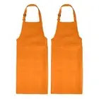 2Pack Kitchen Cooking Aprons Adjustable Chef Apron with 3 Pockets Orange