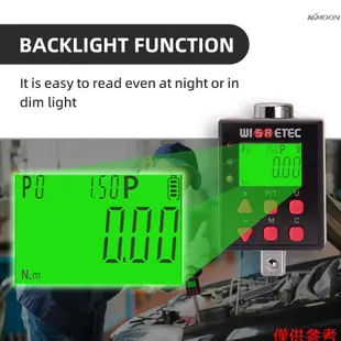數字扭矩計數字背光顯示扳手扭矩測試儀兩種工作模式可調節五個單元可切換蜂鳴器和 LED 指示燈功能