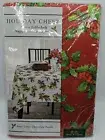 Holiday Cheer (Holly) Fabric Tablecloth 60" X 104" Red/ Green