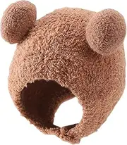 [RYZGOJV] Kids Winter Hat Knitted Hat, Unisex Kids Toddler Children Hat with Neck Straw Cute Warm Keep Cap Mouse-Dark Brown, Multicolor, One Size