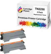 2-Pack Compatible Toner Cartridge for Brother TN-2250 TN2250 (2,600 pages) for Brother DCP7060D DCP7065DN FAX2840 FAX2950 HL2240D HL2242D HL2250DN HL2270DW MFC7240 MFC7360N MFC7362N MFC7460N MFC7860DW