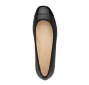 Nine West Women Sz 7 Black Teland Slip-On Cap Toe Ballet Flats $80
