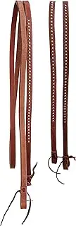 CHALLENGER Horse 8' x 5/8" Western Harness Leather Tie Ends Barrel Contest Reins 6684