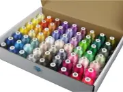 63 Brother Colors Polyester Embroidery Machine Thread Kit 40 Weight for Brother