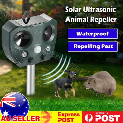 Solar Animal & Pets Repeller Motion Sensor Bird Rat Possum Repellent AUS