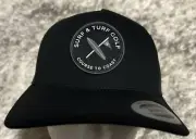 Surf and Turf Golf Black Snap Back Hat Cap OSFM Adjustable