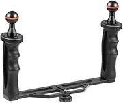 Dual Handles Aluminium Alloy Tray Stabilizer for Underwater Camera Housings Diving Camera Bracket