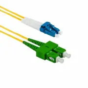 10 PACK LOT 3m LC(UPC)-SC(APC) Duplex 9/125 OS2 Singlemode Yellow OFNR 10FT