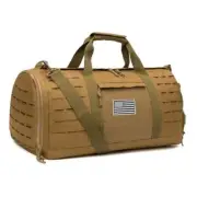 40L Military Tactical Duffle Bag For Men Sport Gym Bag Fitness Tote Travel Tan