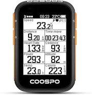 CooSpo Bike Computer Wireless GPS,Bike Speedometer with Auto Backlight,Bluetooth ANT Cycling GPS Computer,Bicycle Computer BC200 with Waterproof,Compatible with CooSporide app HR/Cad/SPD/Power Sensor
