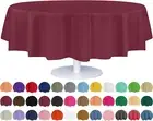 Berry Plastic Table Cloth Disposable (6 Pk) 84In round Tablecloth Premium Party