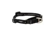 Small Black Dog Webbed Control Collar by Rogz 24cm to 36cm