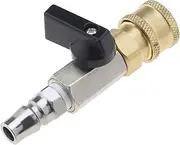 EMSea Compressed Air Quick Change Coupling Pneumatic Ball Valve Dosing Valve Shut-Off Valve 1/4 Inch with Plug Nipple 1/4 European Style Quick Connector