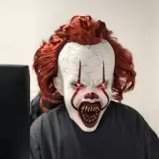Stephen King's Mask Pennywise Clown Mask LED Eyes 2023 Halloween Cosplay Costume