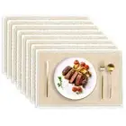 Burlap Placemats, Set of 8 Farmhouse Place Mats, 18x11.6 in Two Layers Faux L...