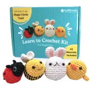 Crochet Kit for Beginners w Magic Circle Tool; Learn to Crochet w Step-by-Ste...