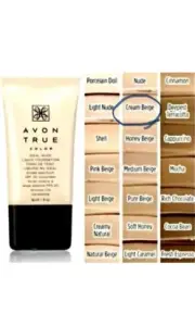 NEW~Avon True Color IDEAL NUDE Liquid Foundation~CREAM BEIGE~ NOS 1 fl oz