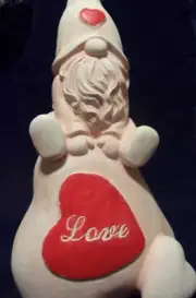 Latex gnome mold hearts love Valentine plaster concrete mould 11"H x 7"W x 4"