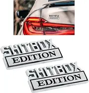 VAGURFO 2 Pack Shitbox Edition Emblems,Car Emblem Badge 3D Sticker Decal,Personalized 3D Fender Sticker Badge Nameplate Decal Stickers Replacement Compatible with Most Car Truck SUV
