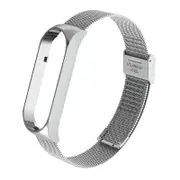 Smart Watch Bracelet Strap For Xiaomi Mi band 6 5 Metal Steel Wrist Band Replacement Straps Waterproof and Adjustable - Sliver