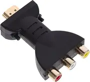 KOMBIUDA 3 to Adapter Video Audio Converter Supports for HDTV DVD Projector Home Theater Systems Black No Driver Required Random Color