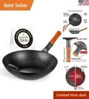 Versatile 13.5-Inch Stir Fry Wok with Wooden Handle - Unleash Authentic Flavors