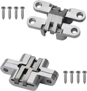 180 Degree Zinc Alloy Concealed Hinge 4.65" X 0.98"-2 Pack