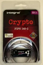 New Sealed 32GB Integral Crypto FIPS 140-2 AES 256 Bit Hardware Encryption USB