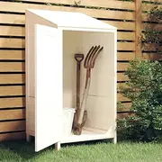 Outdoor Storage Shed with Sloping Roof, Wooden Tool Shed for Home/Backyard/Garden Tools/Lawn Mower/Pool Supplies, 55 x 52 x 112 cm, Solid Wood Fir