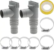 VGOL 1 Set Stopcock Kit for Above Ground Pools with 32mm Hose Connection Pool Hose Adapter Shut-Off Valve 32mm Stop Valve Maintenance Pool Accessories