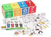 LRXIYODE Educational Boys and Girls' Garbage Wooden Sorting Bin Set Fun Learning
