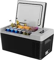18QT(17L) Portable Refrigerator Fridge,-4℉~50℉,Mini Fridge With 12/24V DC & 110-240V AC,Electric Cooler,Black