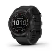 New Garmin Fenix 7 010-02540-34 Sapphire Solar, Carbon Gray DLC Ti w/Black Band