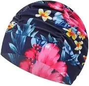 Spandex Fabric Women Swimming Caps Lady Girls Bathing Cap Long Short Hair Ear Protection Spandex Cap Black Swimmers Caps Turban Hats