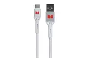 Monster Braided 1.2M USB-C to USB-A Phone Charging Sync Power Data Cable White