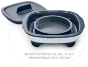 TUPPERWARE Micro Pro Grill + Ring Grill, Bakes in Microwave. Oven Or Grill Food