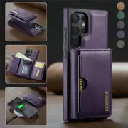 For Samsung S25 Plus Ultra S24 S23 S22 Removable Leather Wallet Case RFID Cover