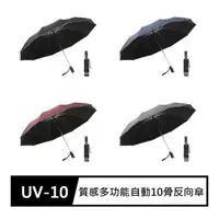 在飛比找momo購物網優惠-【FJ】質感多功能LED自動10骨反向傘(UV10)