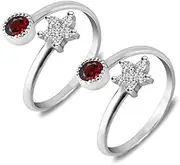 [Tongari] 925 Top Openable Hallmark Silver Toe Rings in Pure 92.5 Sterling Silver for Women, Adjustable, Non-Precious Metal, No Gemstone